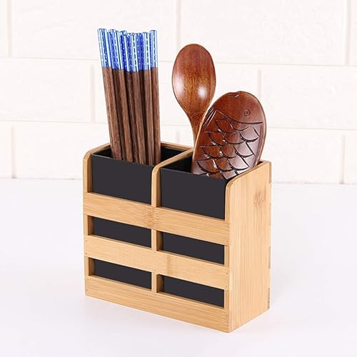 Miniatura 7 de Soporte de bambú para utensilios de cocina, cubertería, utensilios de cocina