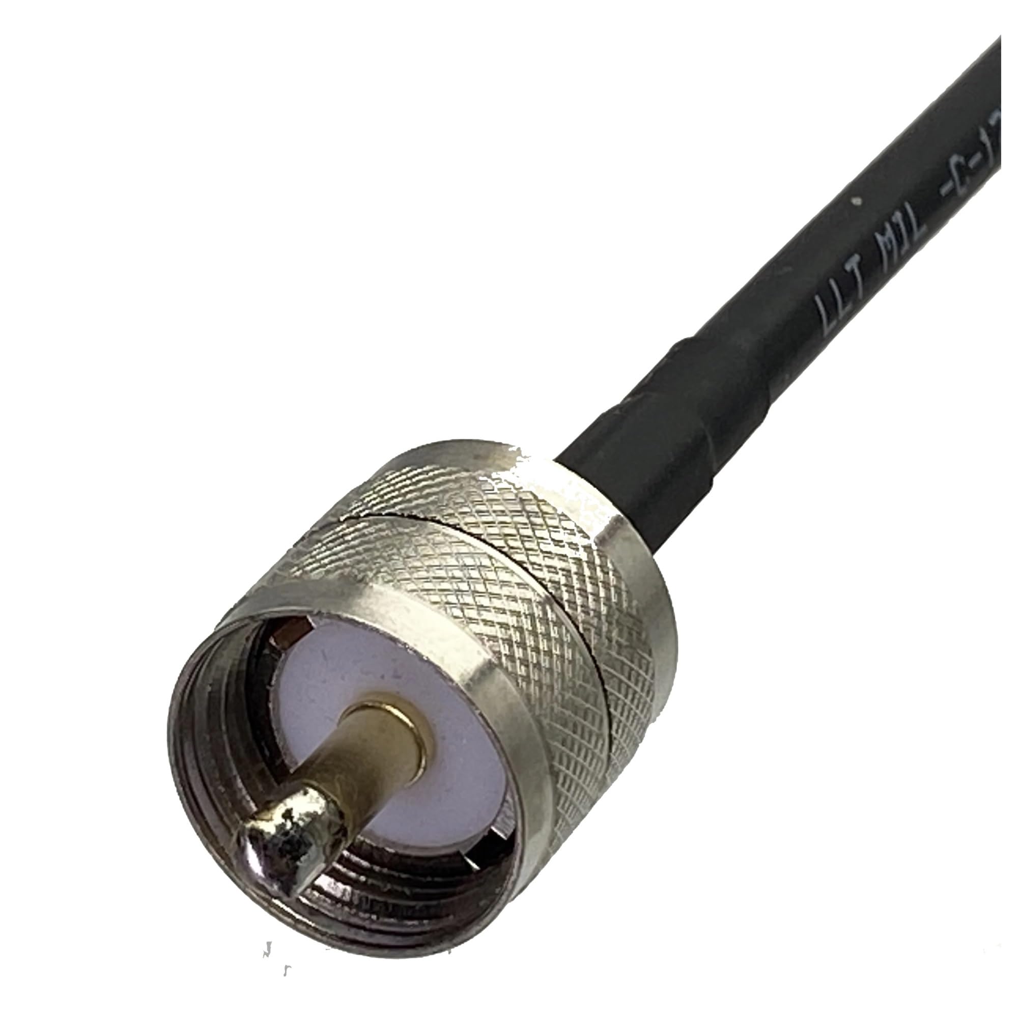 LIUCH Cavo Jumper RF a Treccia da 6 Pollici a 50 m, con Spina Femmina UHF RG58, ad Angolo retto, a Maschio PL259(5M)
