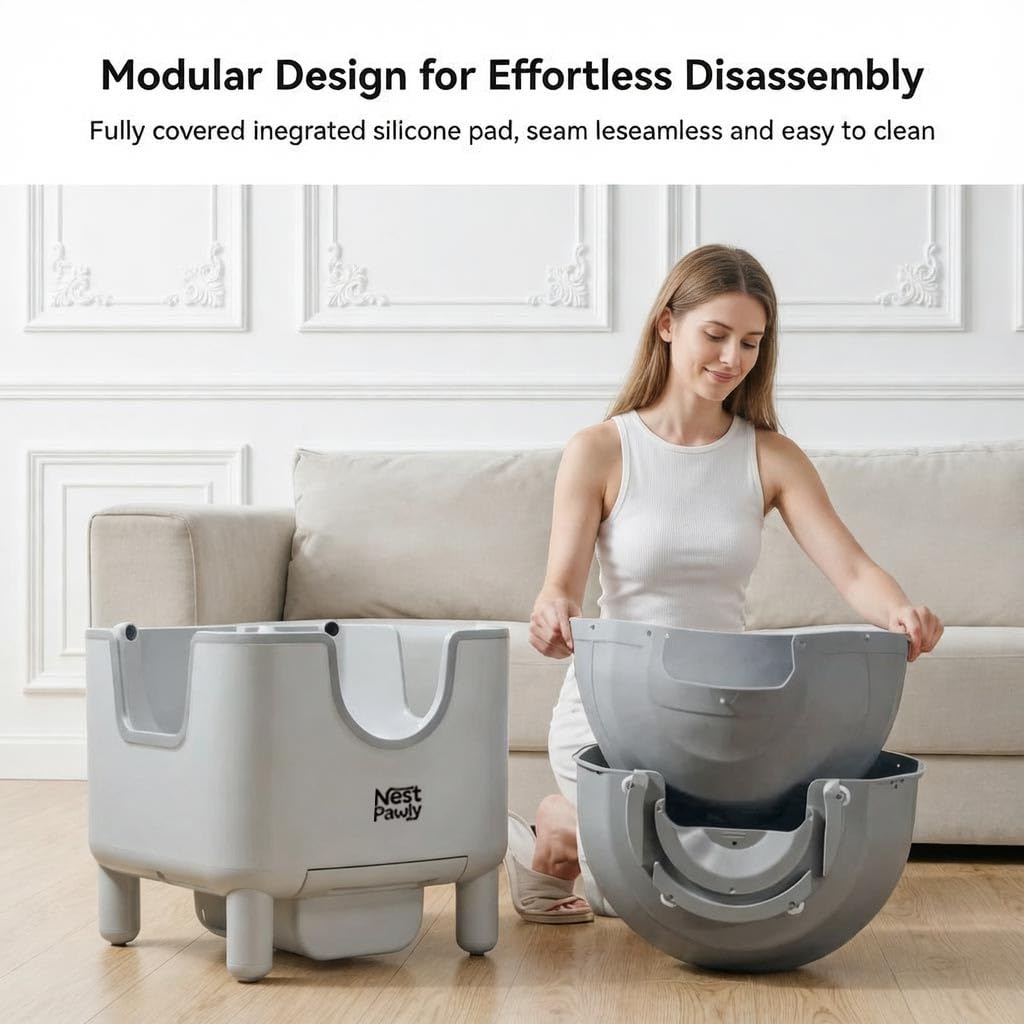 NestPawly M07 Self-Cleaning Litter Box - Open-Top Automatic Cat Litter Box with Odor Control, Safety Features, and Easy Maintenance - image 8