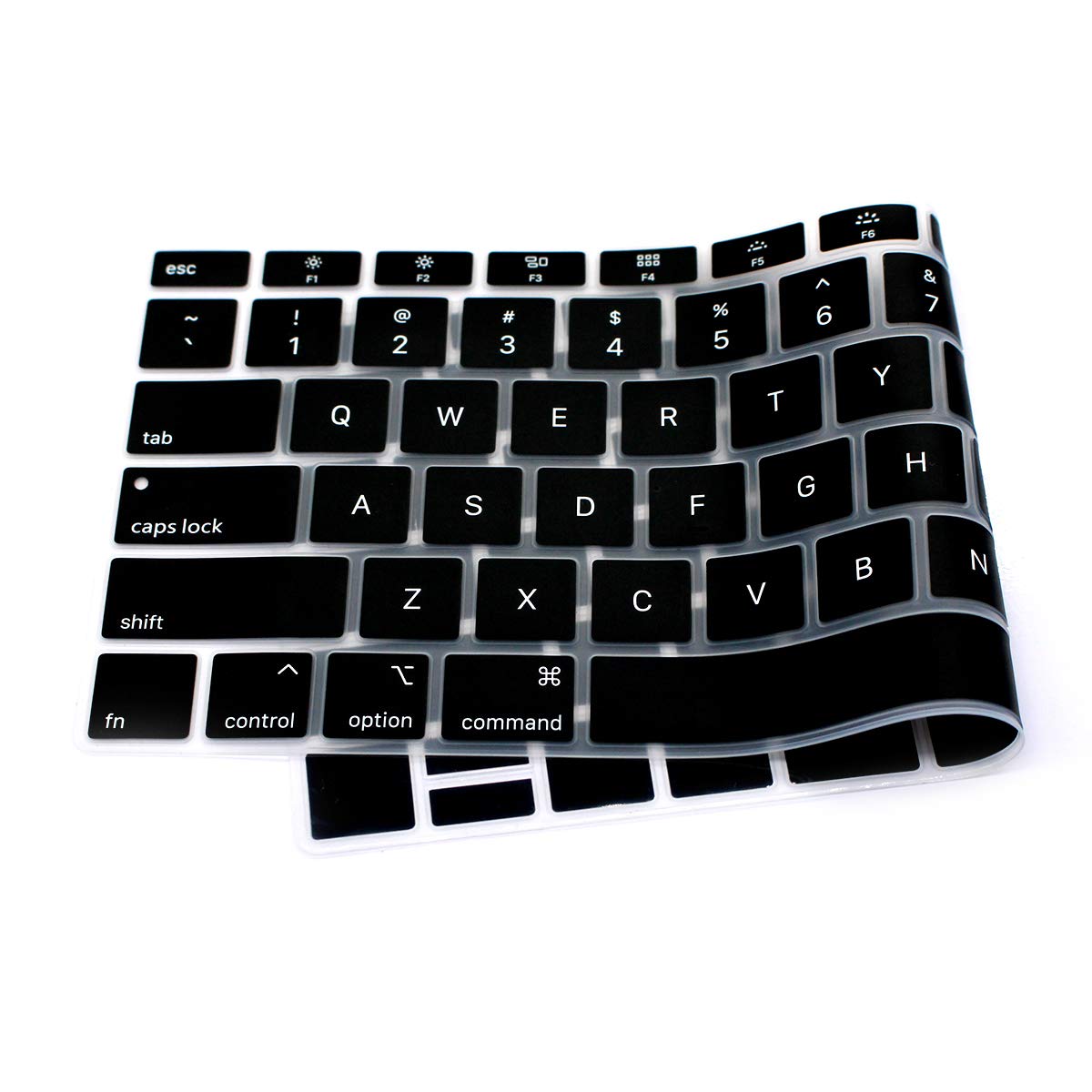 Se7enline Compatible with 2024 2023 2022 2021 2020 MacBook Air 13 inch Keyboard Cover Model A2337/A2179 Soft Silicone Skin Keyboard Protector for MacBook Air 13-inch Touch ID UK Layout, Black — view 5