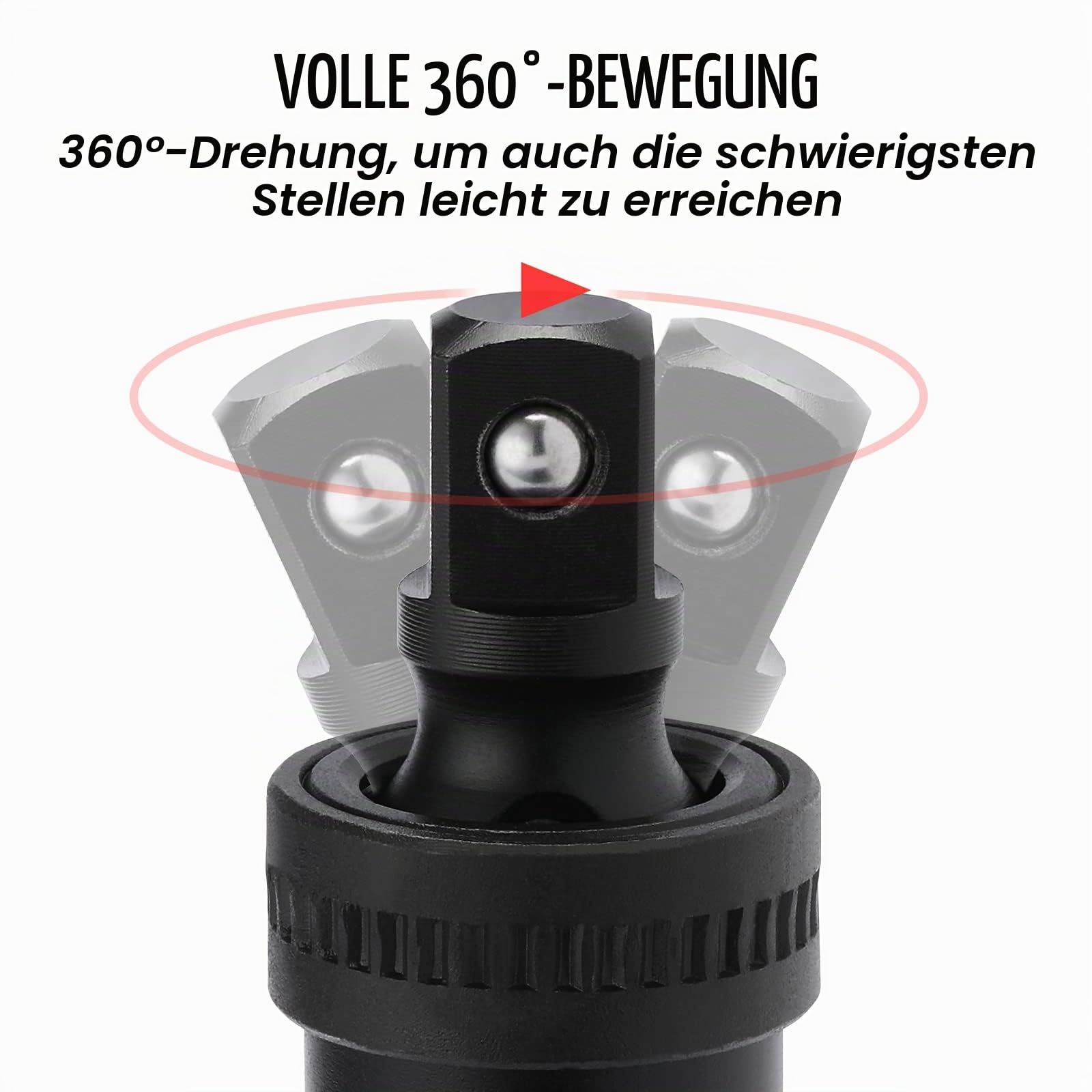 MIXPOWER 49-teiliges Steckschlüssel-Set für Schlagschrauber, 1/2 Zoll, tief/flach, 8 mm–32 mm, CR-V, metrisch, inklusive Verlängerungsstangen, Adapter, Universal-Schlaggelenk