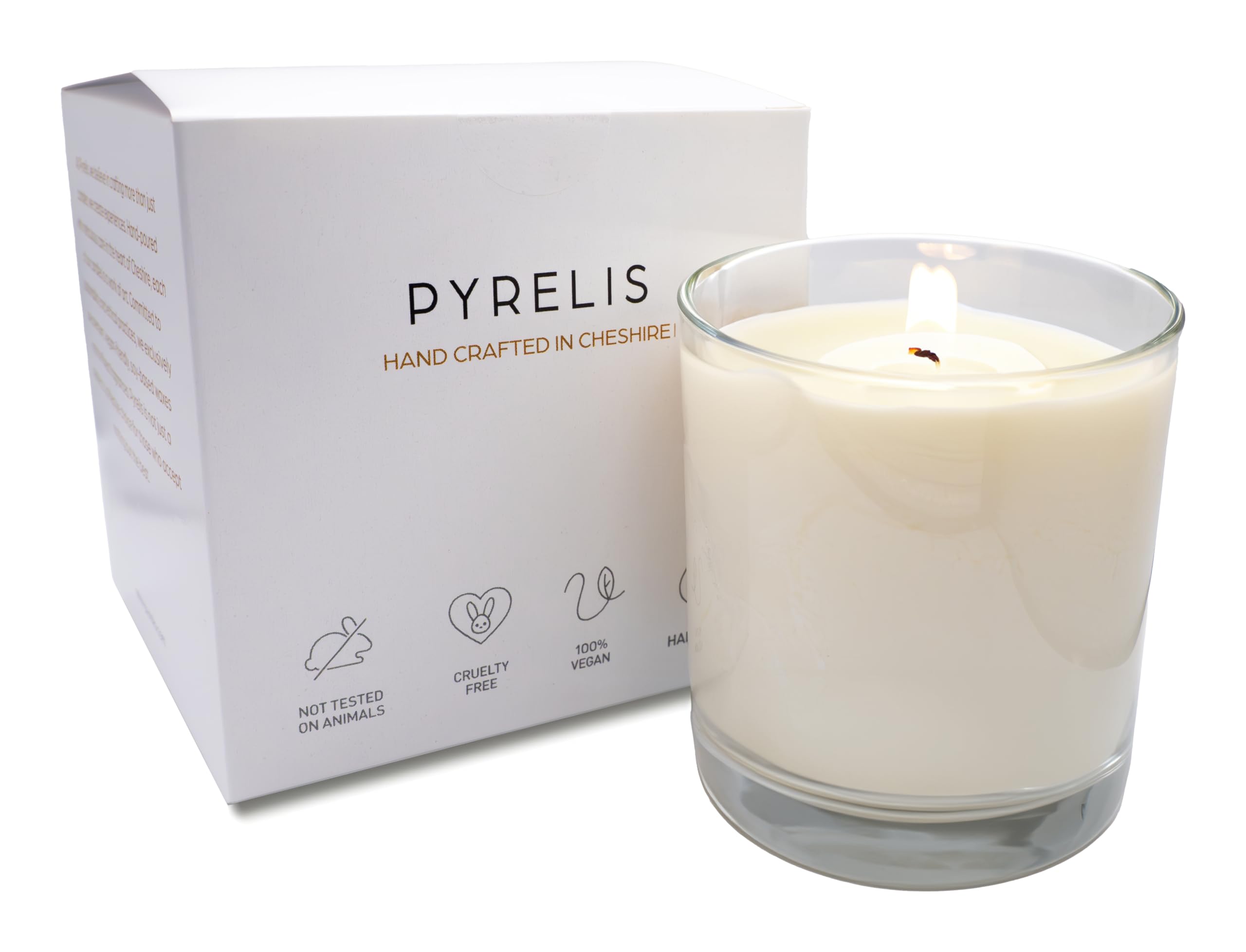 PyrelisPremium Handmade Scented Candle - Artisan Crafted in Cheshire, Luxury Aromatic Experience, Perfect for Home and Gifts (Lime, Basil & Mandarin)