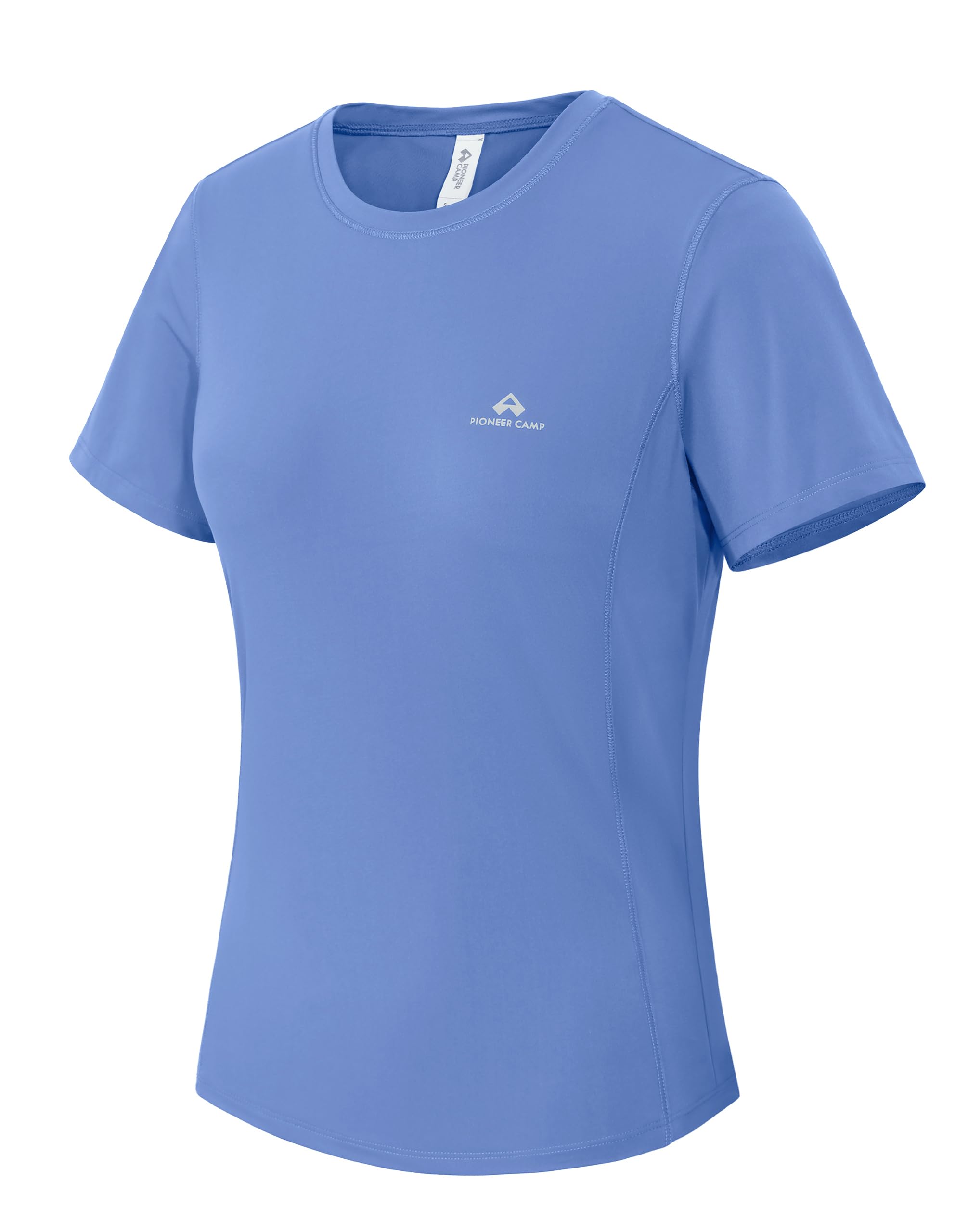 Pioneer Camp Maglietta sportiva da donna a maniche corte UPF 50+, protezione solare ad asciugatura rapida, girocollo