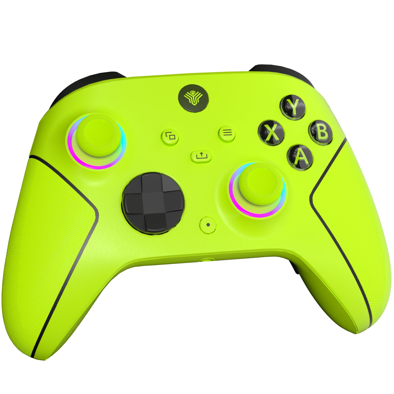Photo 1 of SZDILONG 2.4GHz Wireless Controller for Xbox Controller, Xbox One Series X|S Consoles, PC Windows, Steam, with 7 Colors RGB Light/1000mAh Battery/Programmable/Turbo, Dual Vibration/3.5mm Audio Jack (Yellow)