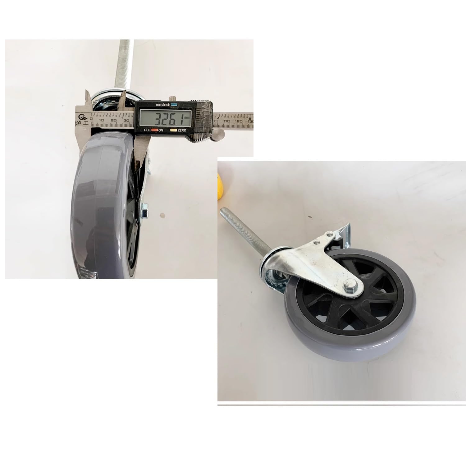 Lot de 4 roulettes pivotantes à tige filetée de 150 mm pour tables de préparation de cuisine commerciales – Roue de meubles
