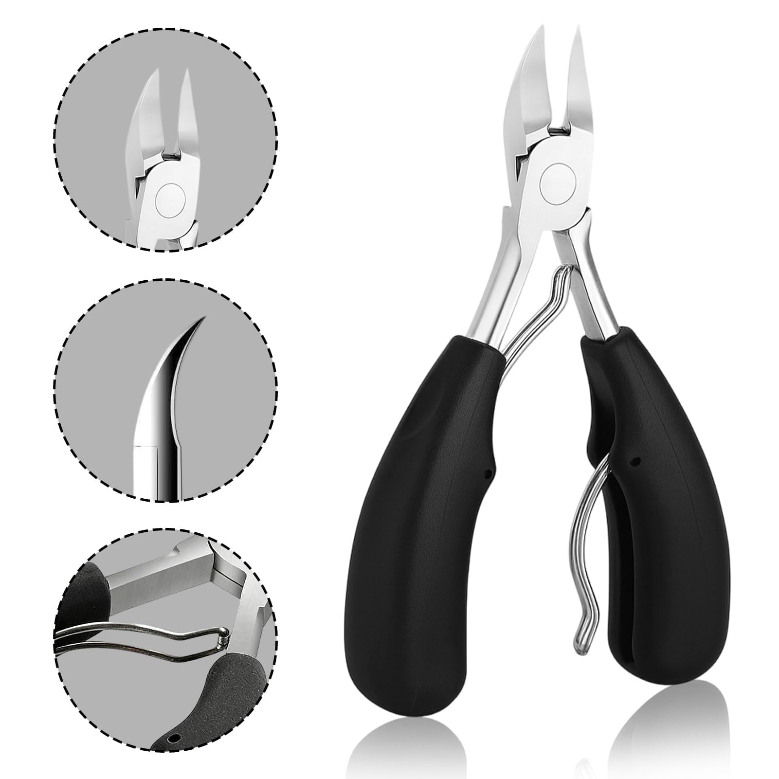 VBK Coupe Ongles Professionnelle Set de 2, Pince Bec d’Aigle Acier Inoxydable, Pince à Ongle Incarné avec Poignée Ergonomique, Instrument Précision pour Pédicure, Manucure & Ongles Incarnés