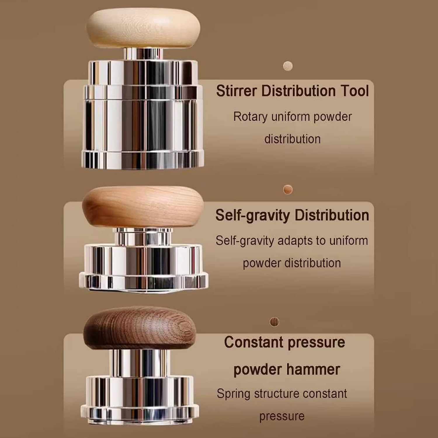 Juego de prensador y distribuidor de espresso de 58 mm, nivelador de café con resorte, accesorios 2 en 1 para cafetera, perfecto para preparación de espresso