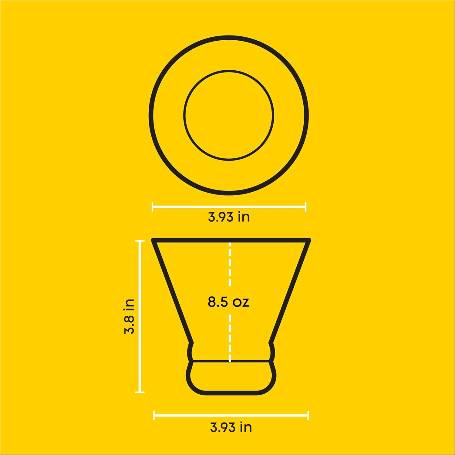 JoyJolt Afina Stemless Martini Glasses Set of 6, 8.5oz Liquor Drinking Glasses for Cocktail and Margarita, Bar Glass Cups, Glass Dessert Cups