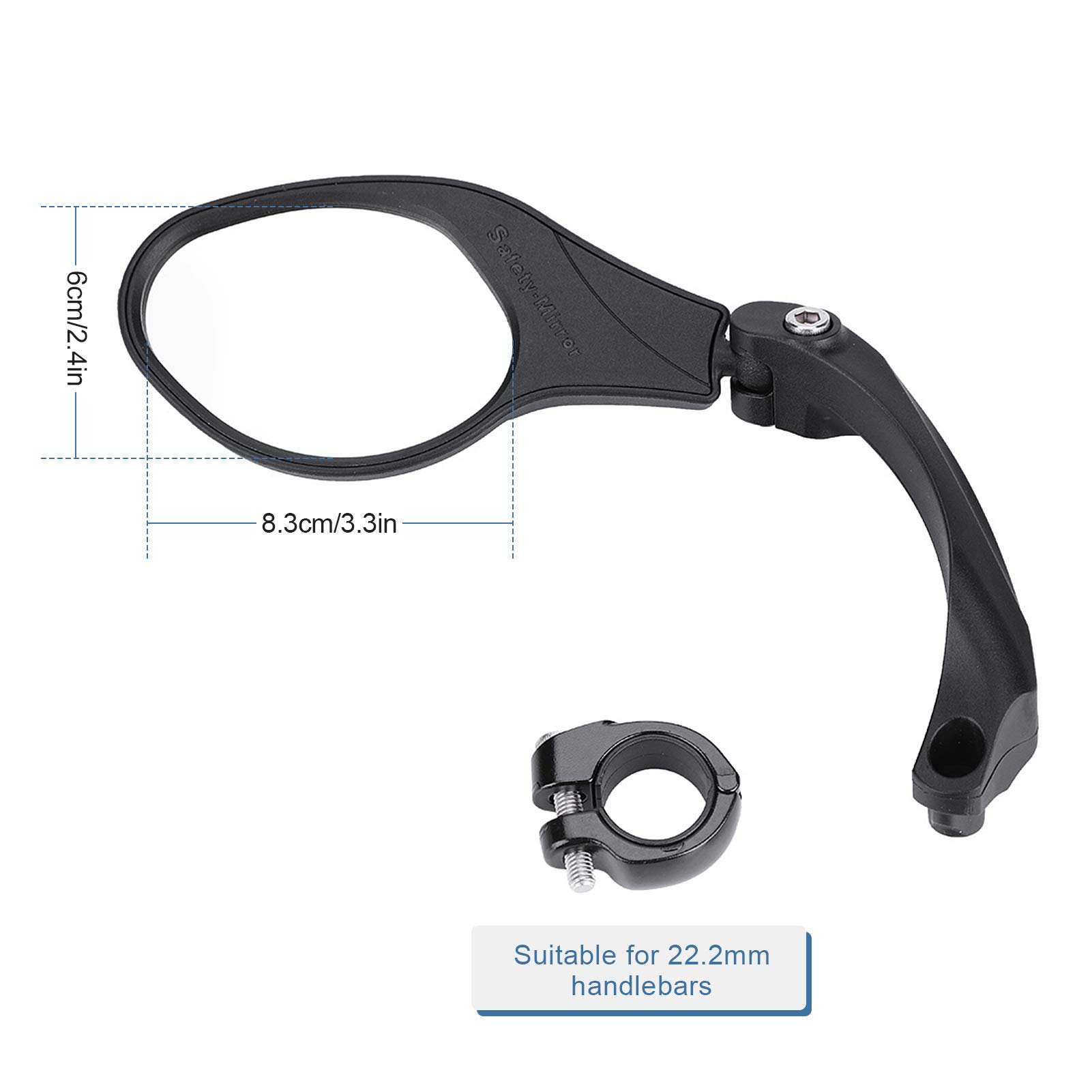 Rétroviseurs De Vélo Pour Guidon Ebike, Miroir De Vélo Rotatif à 360°, Rétroviseurs Grand Angle Pour Guidon De Vélo, Rétroviseur De Vélo Pour VTT Et Vélo De Route