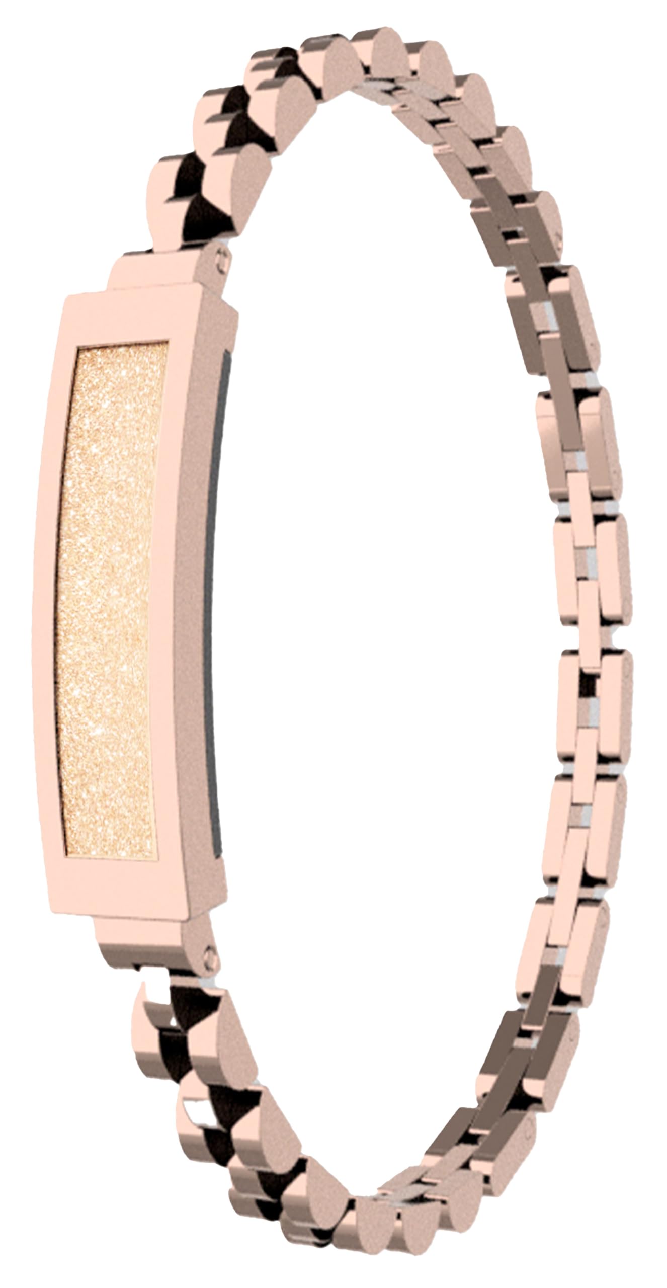 findtime Aktivitätstracker Fitness Tracker Damen Smart Bracelet Smartband Wasserdicht Schrittzähler Schlaftracker Kalorienzähler Schmal Schmuck Edelstahl Armreif für iOS Android Gold Rosegold