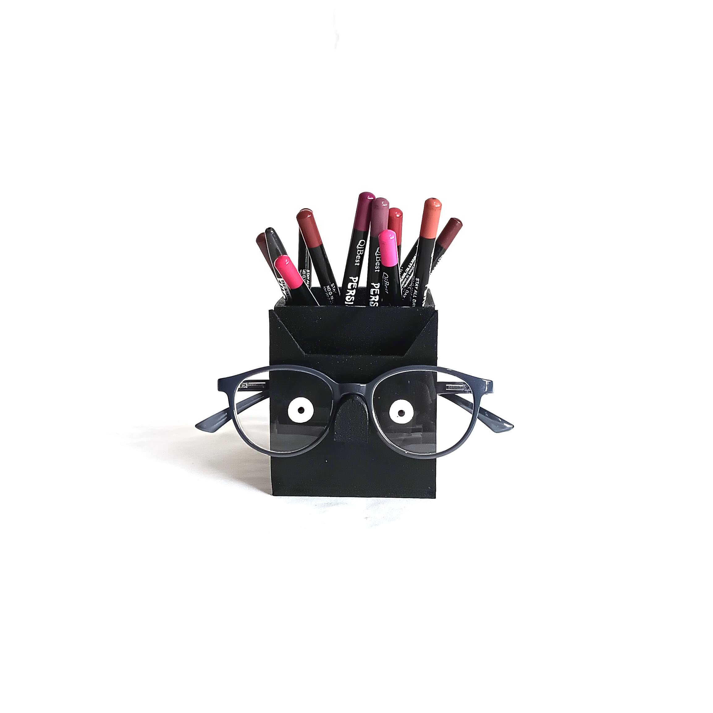 4B’s Enterprises Specs Holder Specs Stand Black with 1 Compartment Pen Stand(BLKN) 1 Set