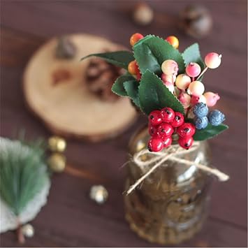 30Pcs Artificial Blueberry Flowers, Blue