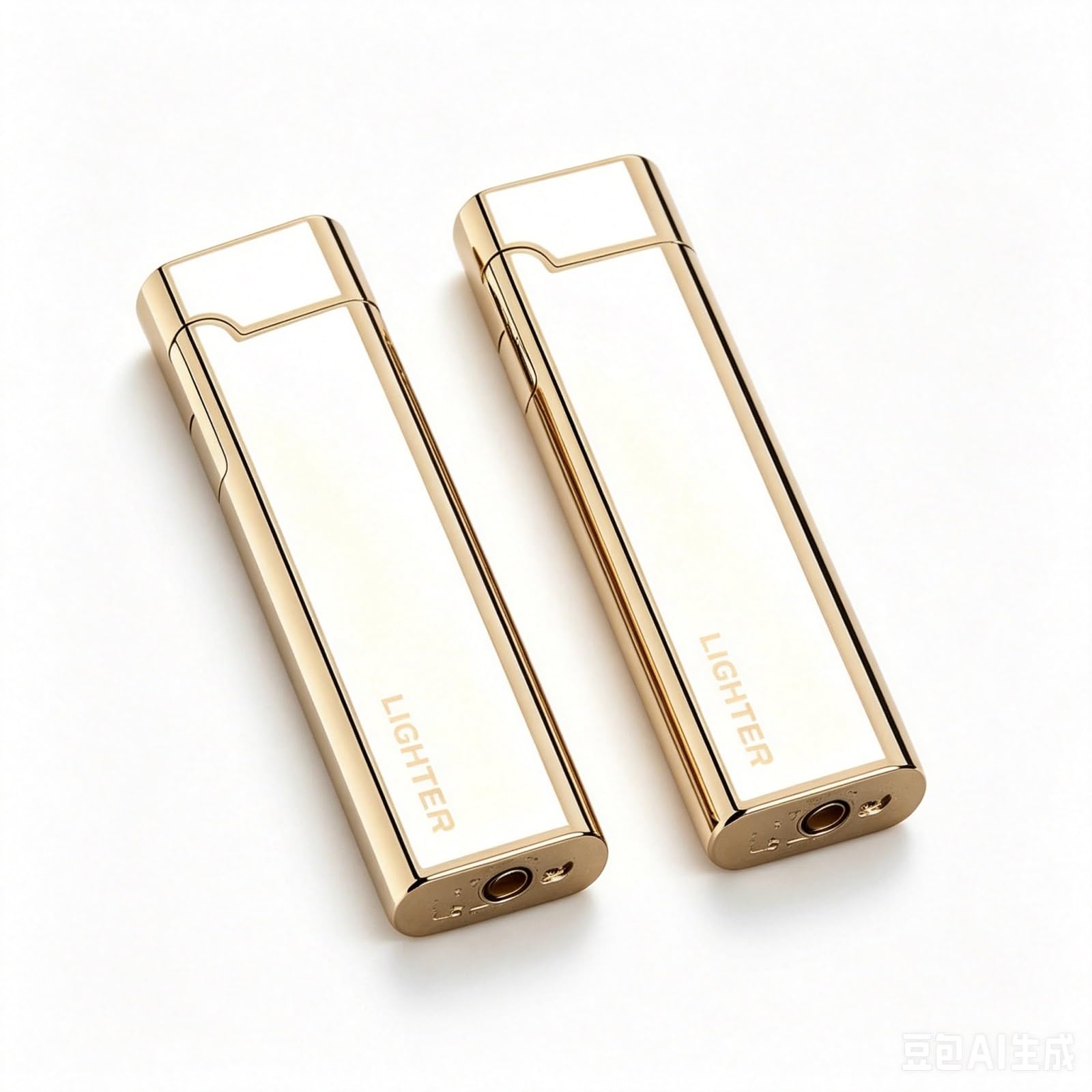 OGQBEAPC Slim Refillable Butane Lighter — Classic Ignition, Adjustable Flame — Portable Mini Gas Lighter for Men (2-Pack)(D)