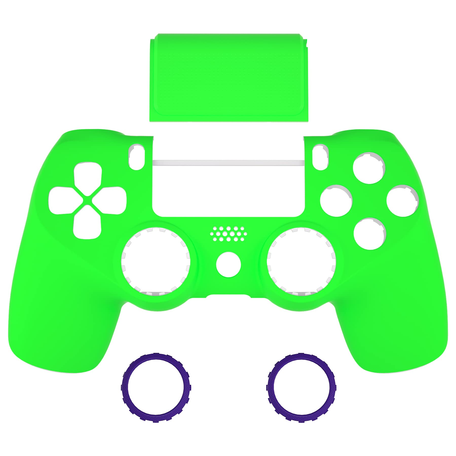 eXtremeRate Cover Custodia Touchpad Compatibile con ps4 PRO Slim Controller,Ghost Copertura Frontale Case Scocca Touchpad Compatibile con ps4 Joystick JDM-040/050/055-Verde Fluorescente