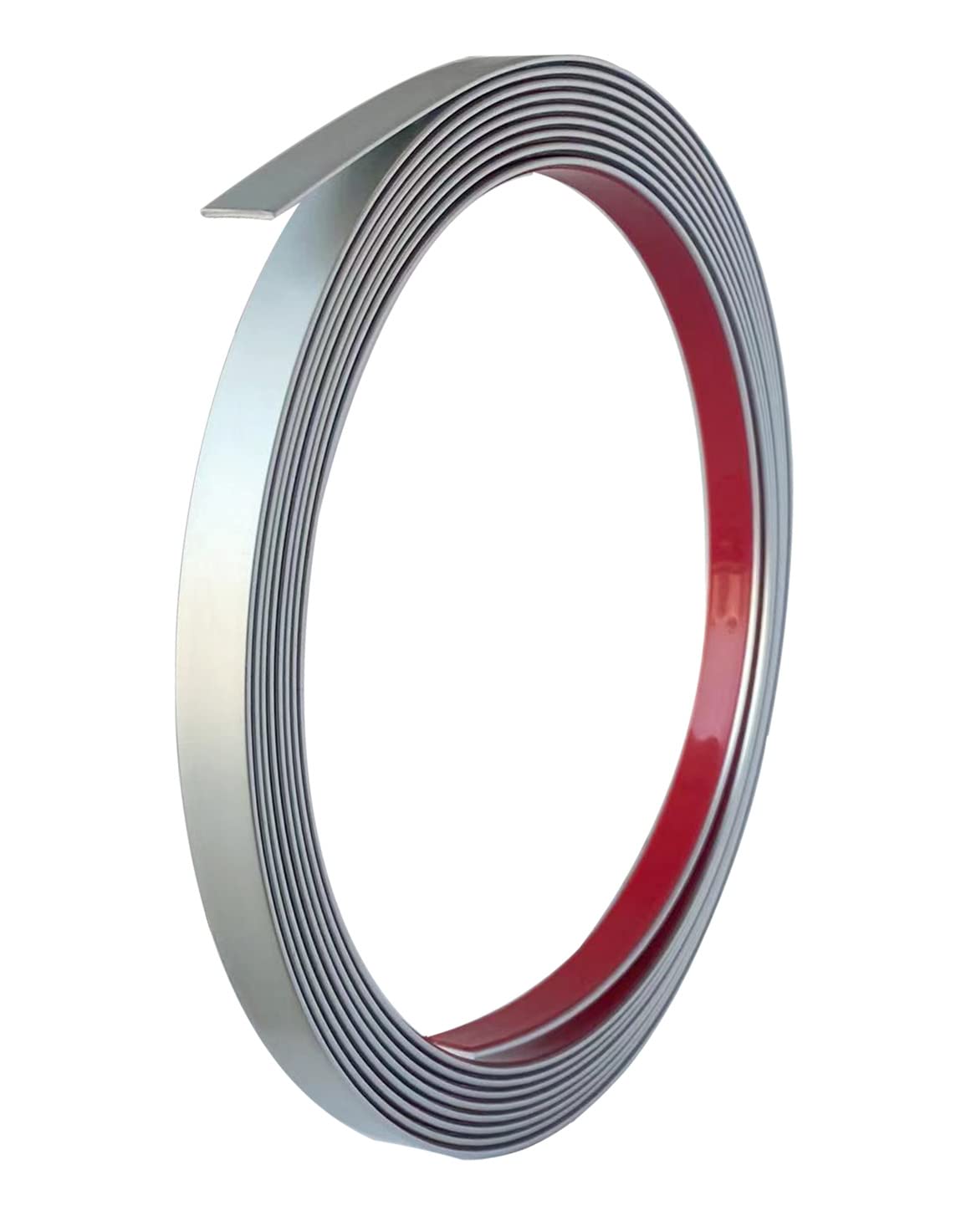 Flexible Molding Trim Wall Trim|Peel and Stick Trim|Ceiling/Wall/Mirror/Door/Wardrobe/Cabinet Edge Moulding,16.4 ft x 0.4 in [Silver] [1]