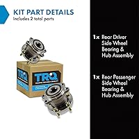 Vista 628 de TRQ Juego de 2 rodamientos de rueda trasera y conjunto de cubo con sensor ABS compatible con Ford Transit Connect 2014-2018