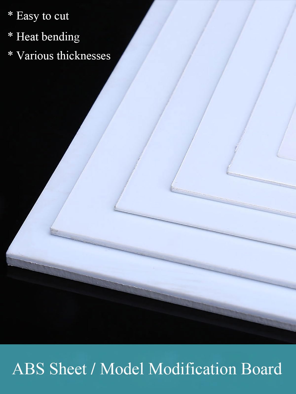 5 fogli di plastica ABS - 250x300 mm, plastica rigida termoformabile for lavori fai da te e modellismo(1mm)