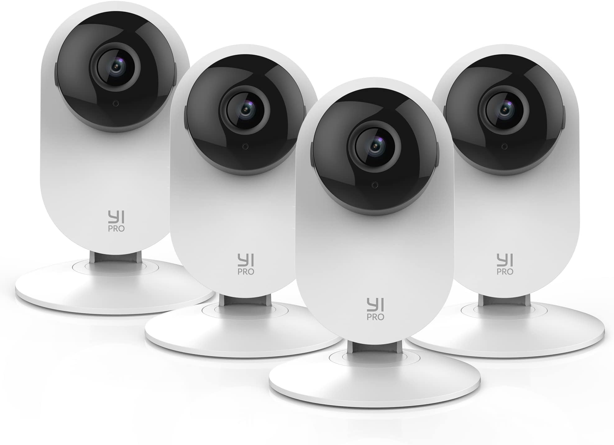 Pro 2K 4PC Home Security Camera, 2.4Ghz Wired Indoor Camera with Person, Vehicle, Animal Smart Detection, Phone App, Compatible with Alexa and Google Assistant