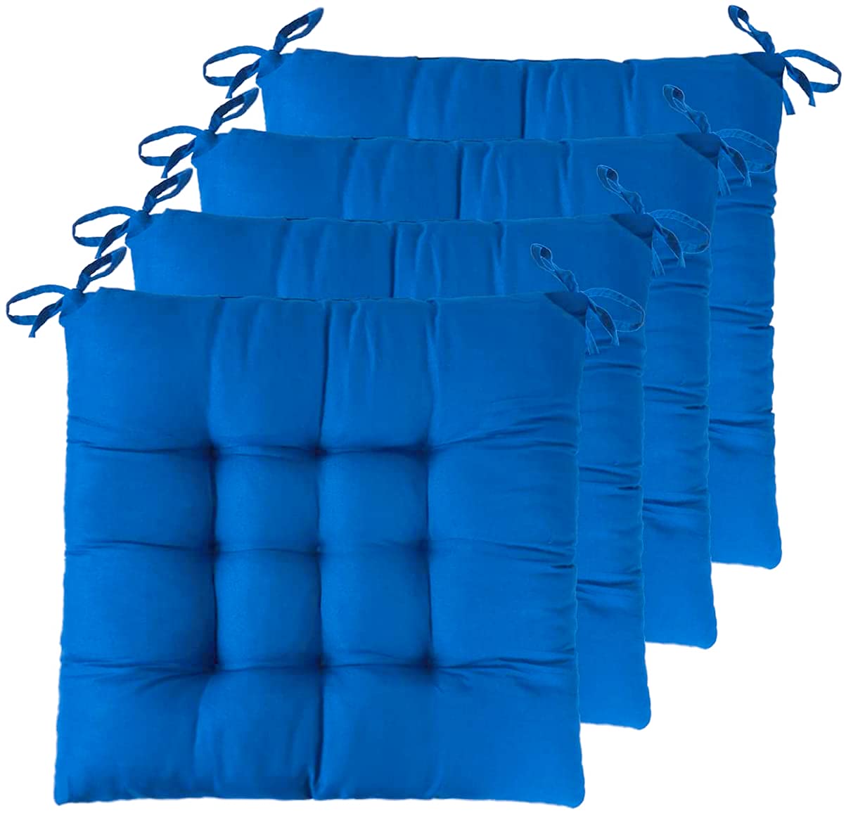 Pack 2 Unidades Cojines para Silla, 40X40 CM, Relleno de Algodón, Ideal para la Decoración de Cocina y Sala, Fabricado en España (2 Unidades, Azul Marino)