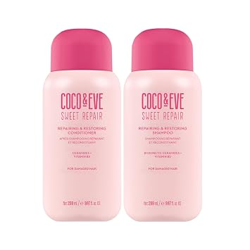 Coco & Eve Repair & Restore Shampoo & Conditioner Bundle. Hydrating & Strengthening Set for Damaged, Color Treated Hair. Deeply Nourish, Reduce Split Ends & Breakage for Healthy Hair. 18.94 Fl Oz