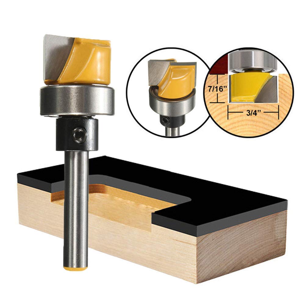 1/4 pollici gambo Flush Trim cerniera mortising stencil router bit con cuscinetto a sfera lavorazione legno fresa strumento