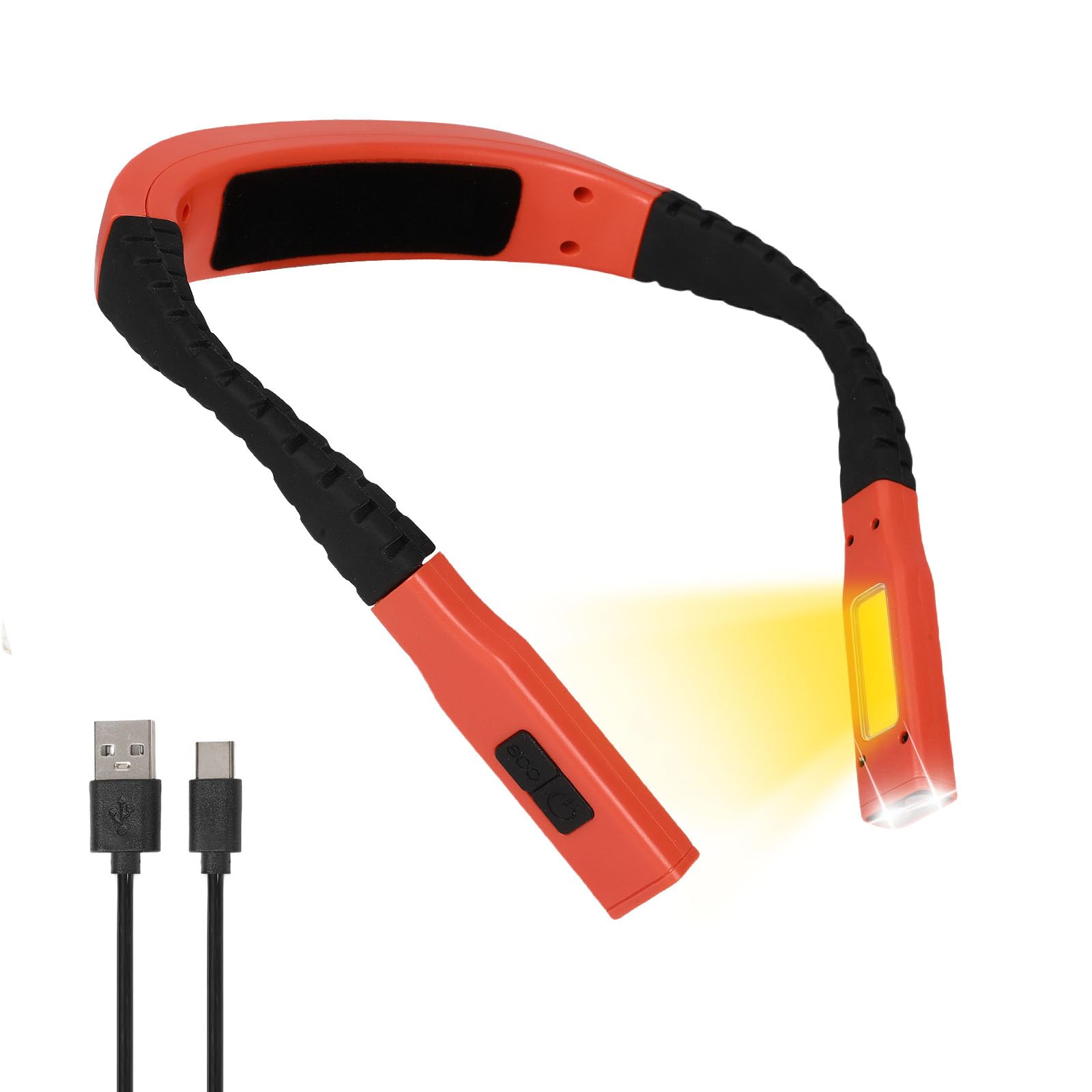 Neck Reading Light LED Brightness Rechargeable 10-80Hrs Bendable Book Lamp for Reading in Bed Knitting Camping Repairing Reading Lovers Gifts Orange