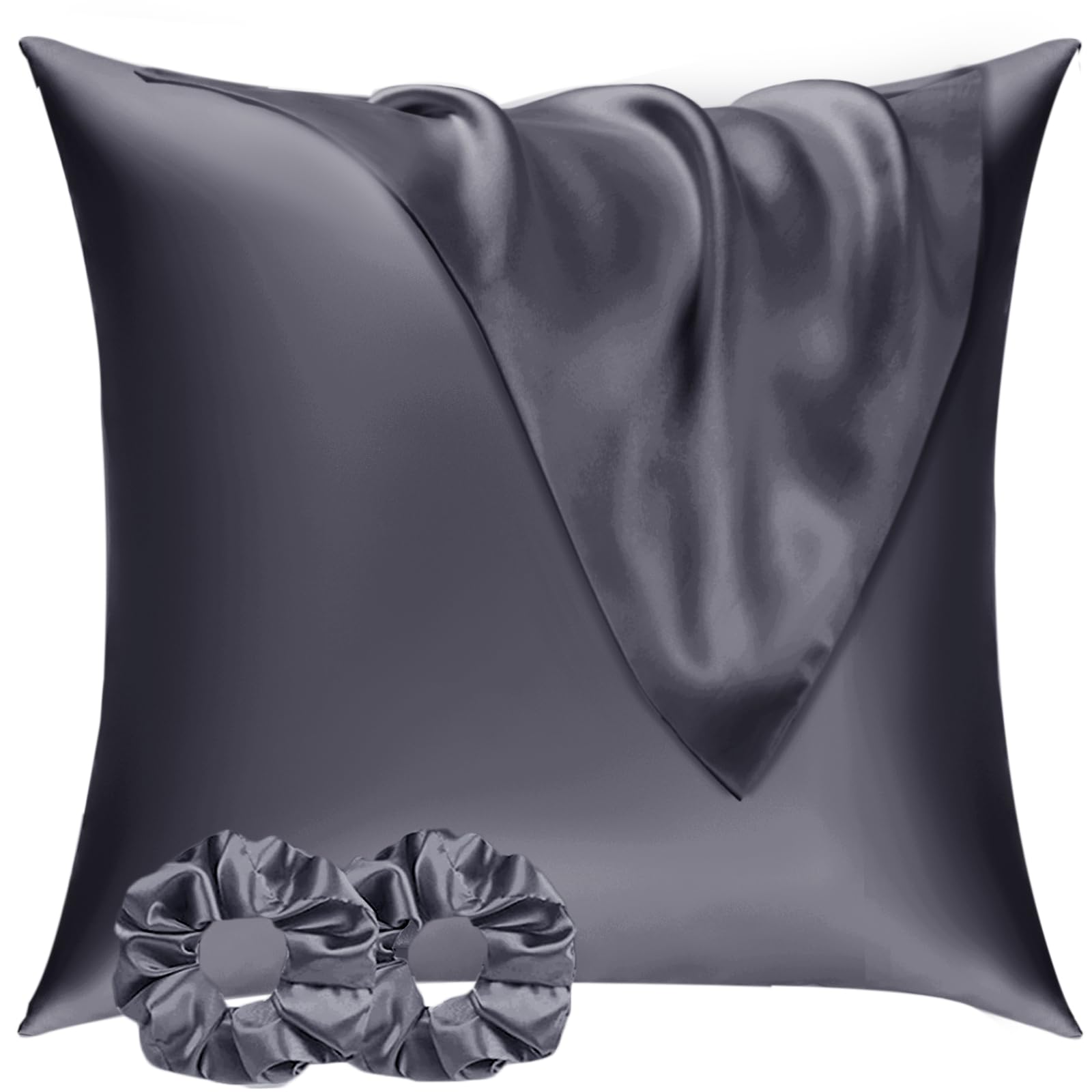Vielit Satin Pillowcase for Hair and Skin 80x80 2 Pack & 2 Scrunchies