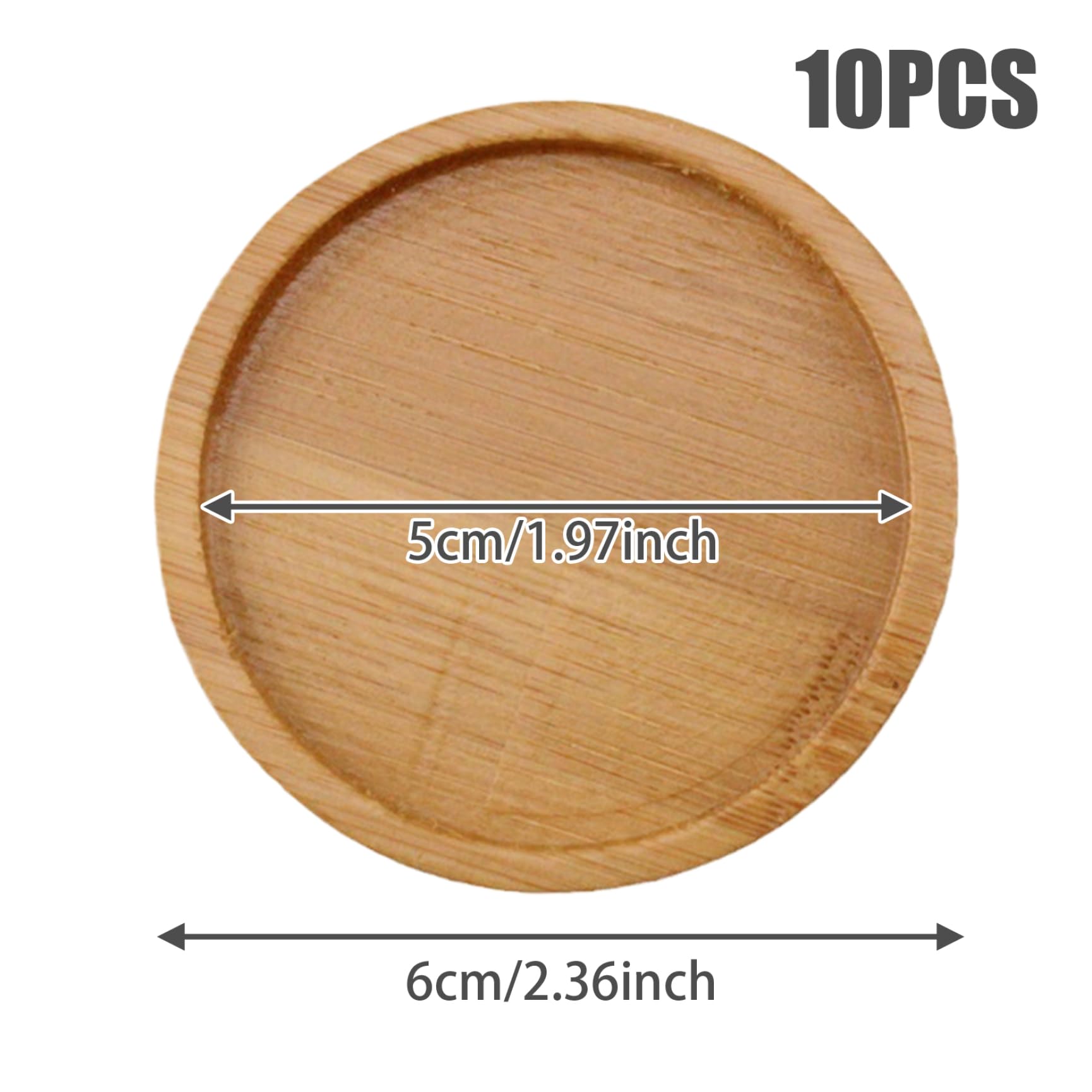 10 Sottovasi In Bambù Rotondi Da 6 Cm – Sottovaso Per Piante Grasse E Cactus – Ideale Per Interni Ed Esterni