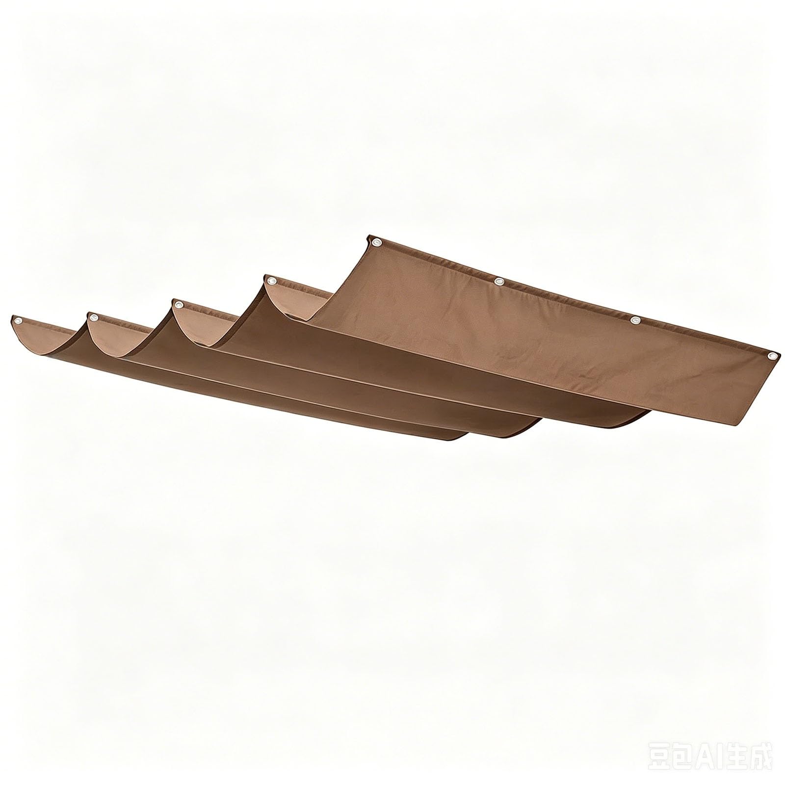 Voile d'ombrage rétractable rectangulaire brun anti-UV pour patio