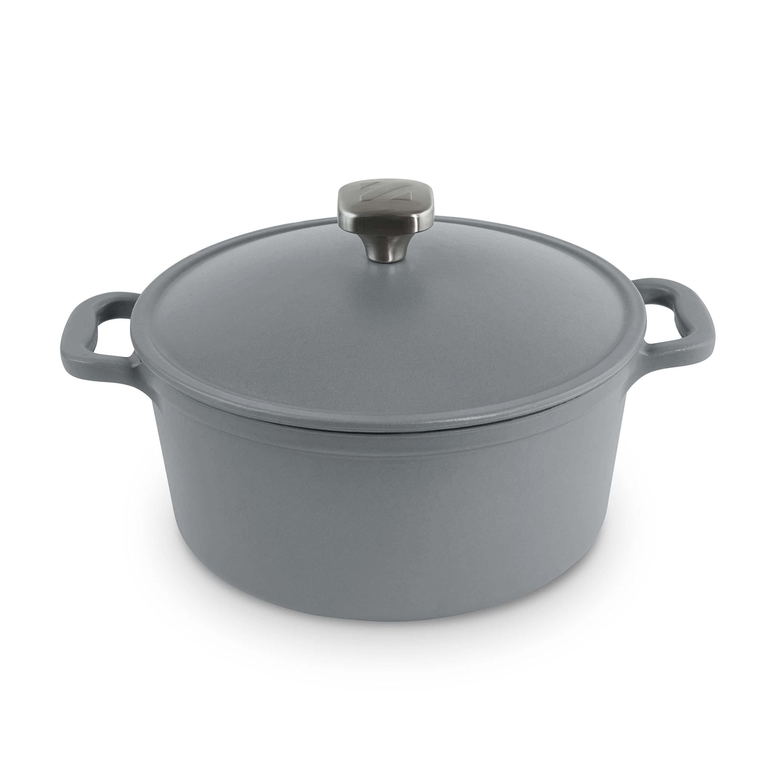 DASH Zakarian by DASH Qt Nonstick Cast Iron Dutch Oven, Titanium  Ceramic Nonstick Pot with Lid and Handles, Grey