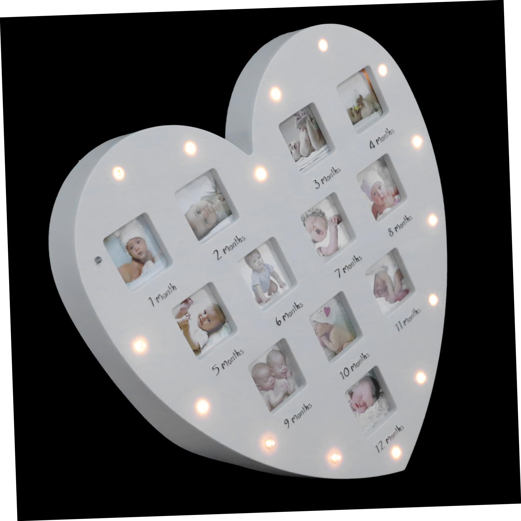 Abaodam Baby Milestones Photo Frame 12 Month Photo Frame Wall Hanging Ornament Baby Milestone Board