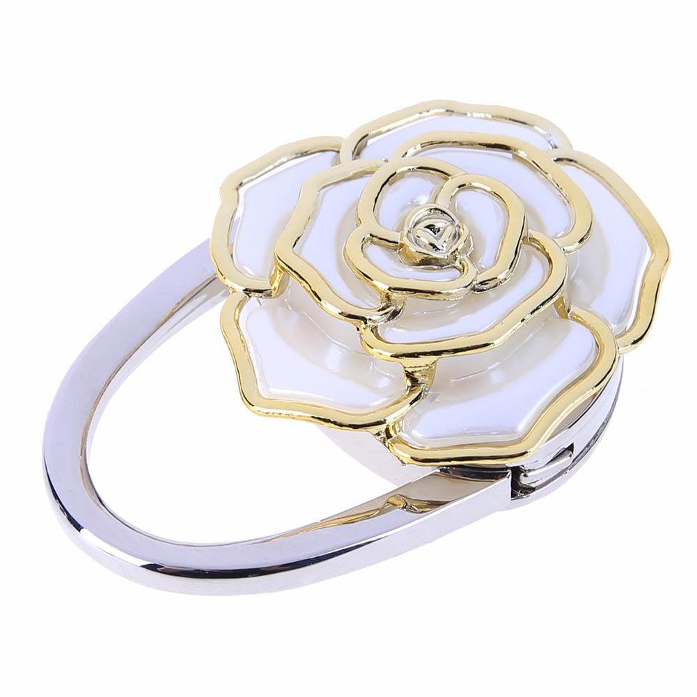 Appendiabiti Da Tavolo Con Strass Per Borsa – Gancio Portatile In Lega Di Zinco, Piccolo E Leggero. Ideale Come Regalo Per Ragazze, Colore Bianco O Rosa.