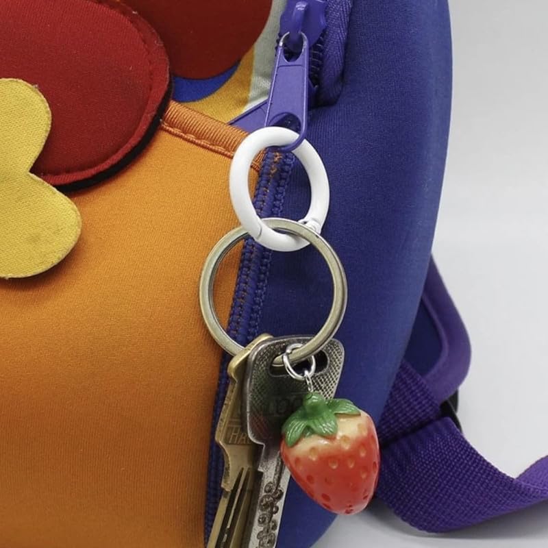 Image of Pack of 10 Metal Spring O Rings Round Carabiner Keyring, Snap Clip Trigger Spring Keyrings Buckle, DIY Accessories Spring Ring for Keychains, Bag, Purse, Handbag, Mixed Color