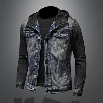 Niiyyjj Men Spring Autumn Denim Jacket Men Hooded Denim