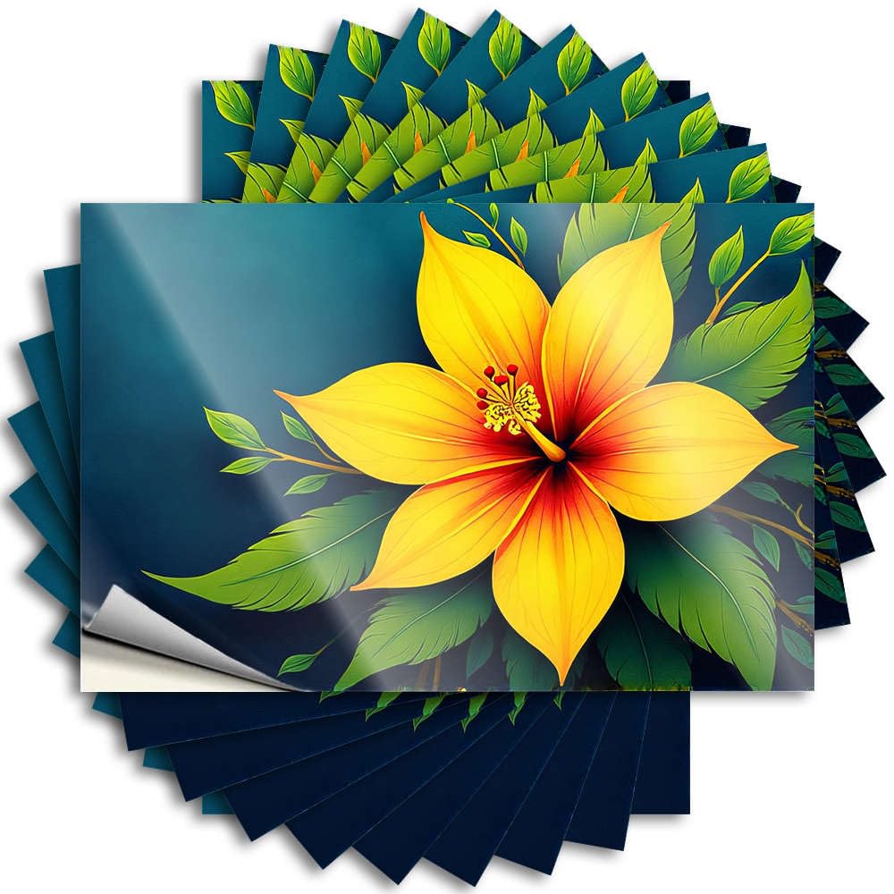 Stickers Wall Inspirational A Vibrant Yellow Flower with Green Leaves for Darts - Stuff for Teens Easy Peel Removable(6X9CM)