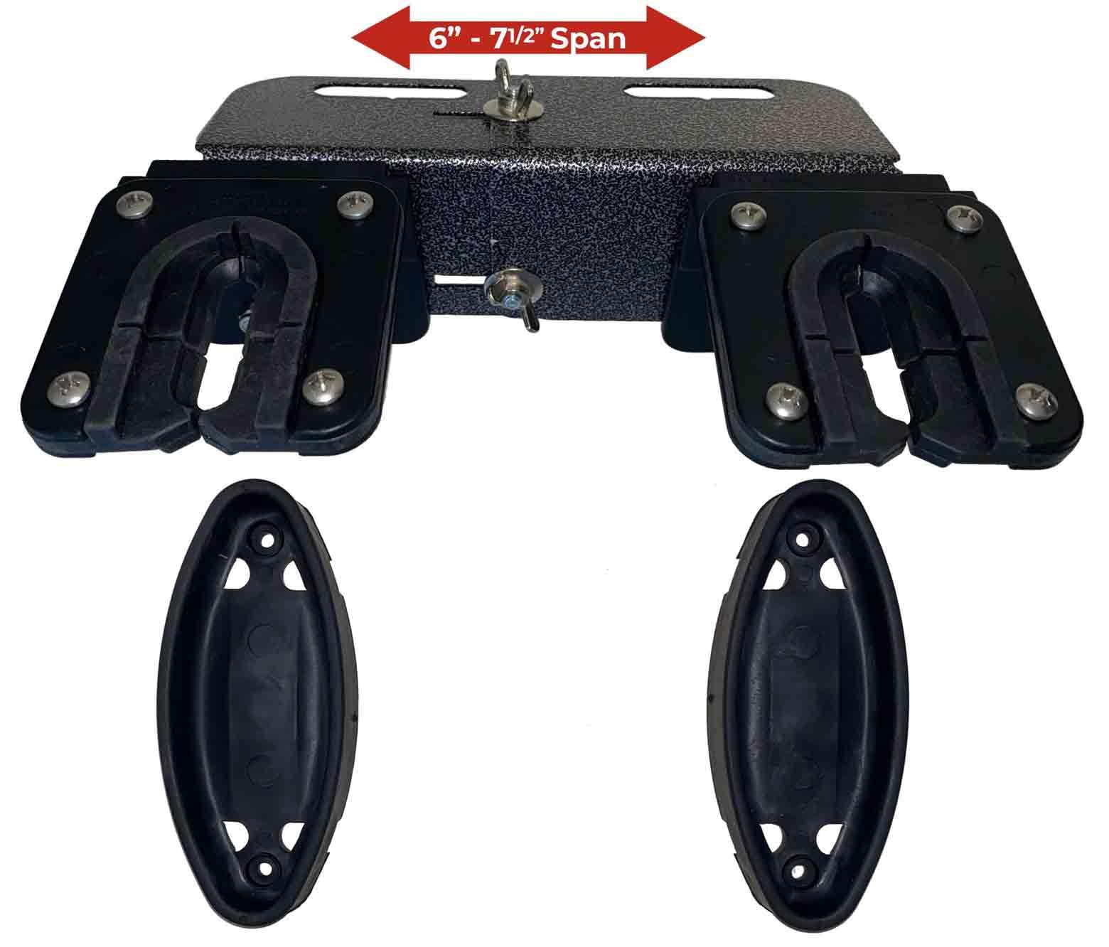 Double Headrest Gun Rack for Truck or Car, Black