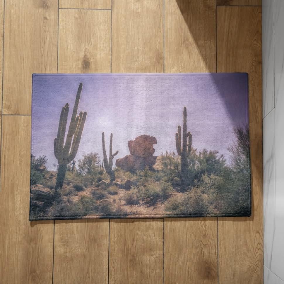 Tapis de sol entrée magasin au décor de paysage de désert original