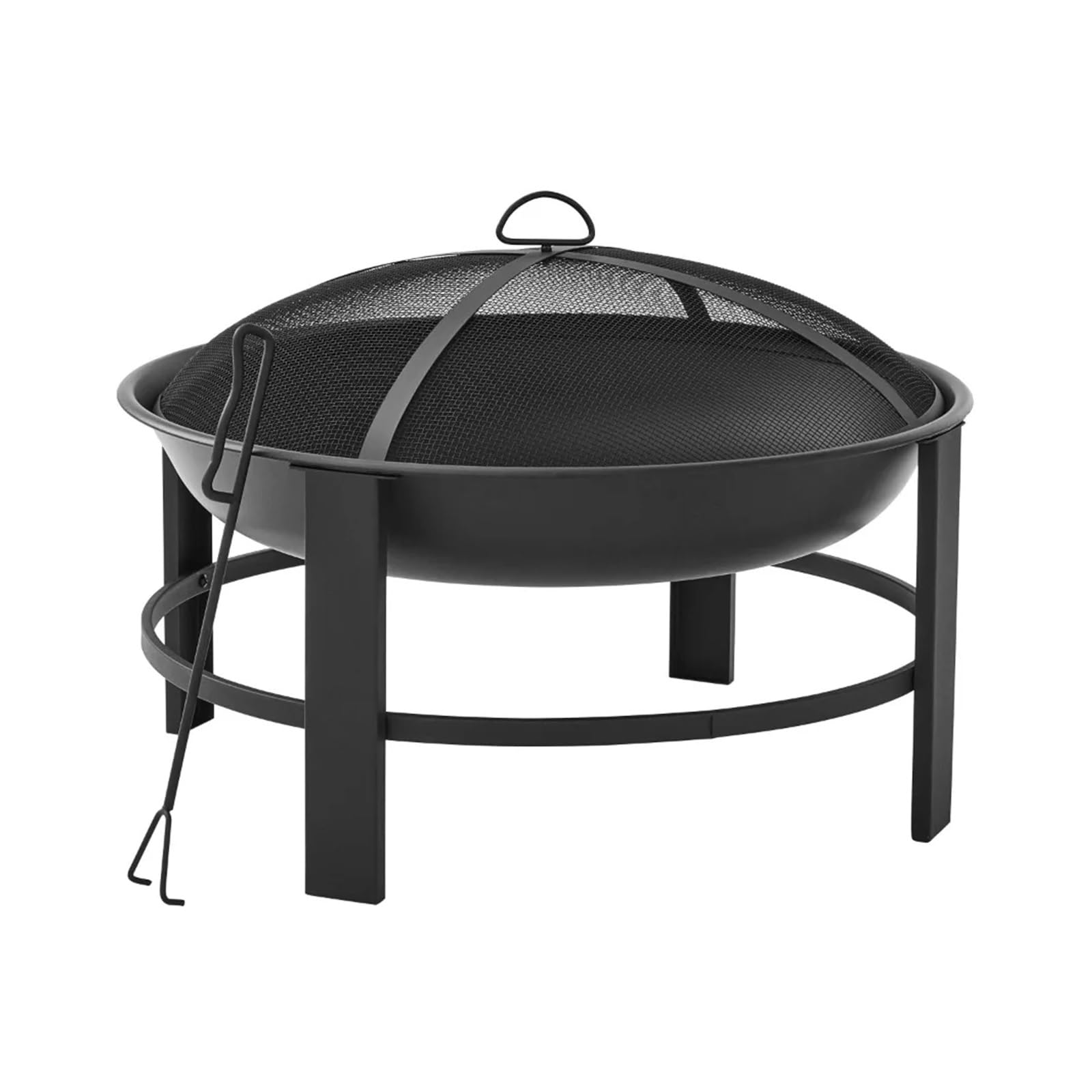 Braciere da Giardino Braciere rotondo a legna da 28", struttura in acciaio