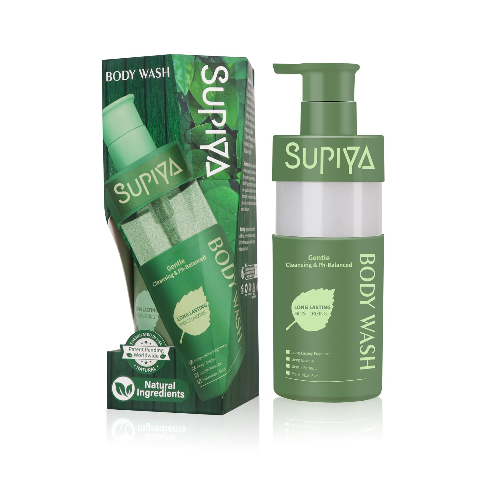 SUPIYA Mosturizing Body Wash for 24 Hr, Natural Shower Gel Gentle Cleanses