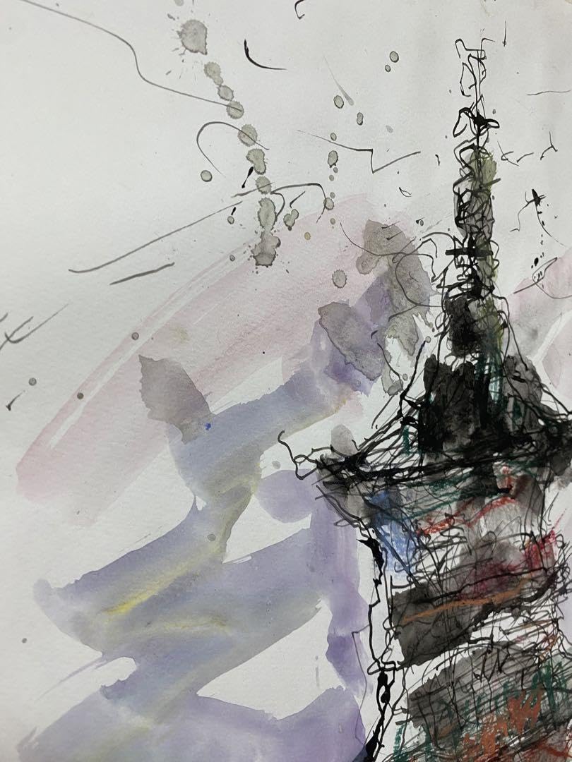 値下げあり　真作 絵画 日本画 アート イラスト ポスター 三重塔 値下げあり 真作 絵画 日本画 アート イラスト ポスター 三重塔