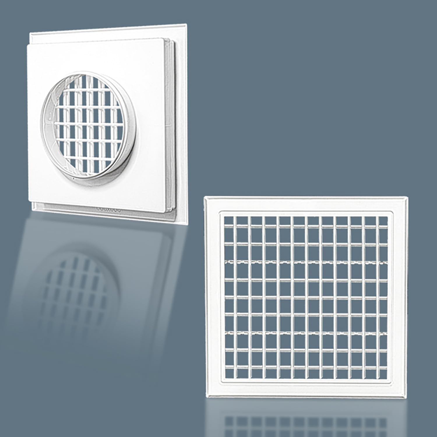 Cubierta de Ventilación de Aire Con Persiana de Doble Capa Para Pared o Techo, Rejilla de Salidas de Aire 8'' X 8'' - 4", Pared Lateral Y Techo, Difusor Cubierta Conducto Ventilación HVAC, Blanco