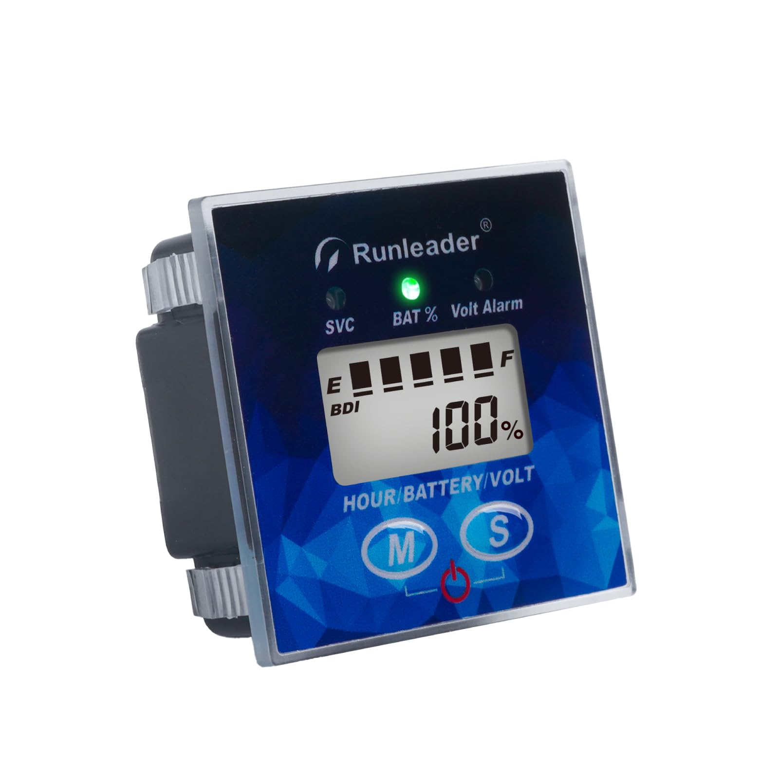 Runleader Compteur de capacité de batterie LCD avec compteur d'heures et voltmètre, utilisé pour 12