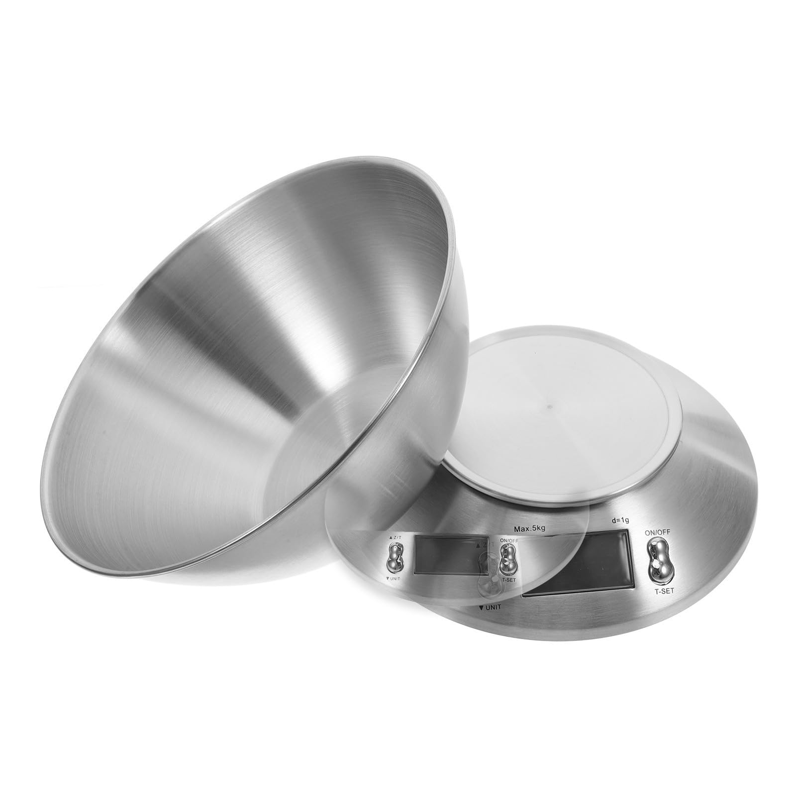 1set Bilancia Digitale Piccola da Cucina in Acciaio Inox Alta Capacità Precisione Elevata Display Chiaro Facile da Usare per Casa e Uso Commerciale