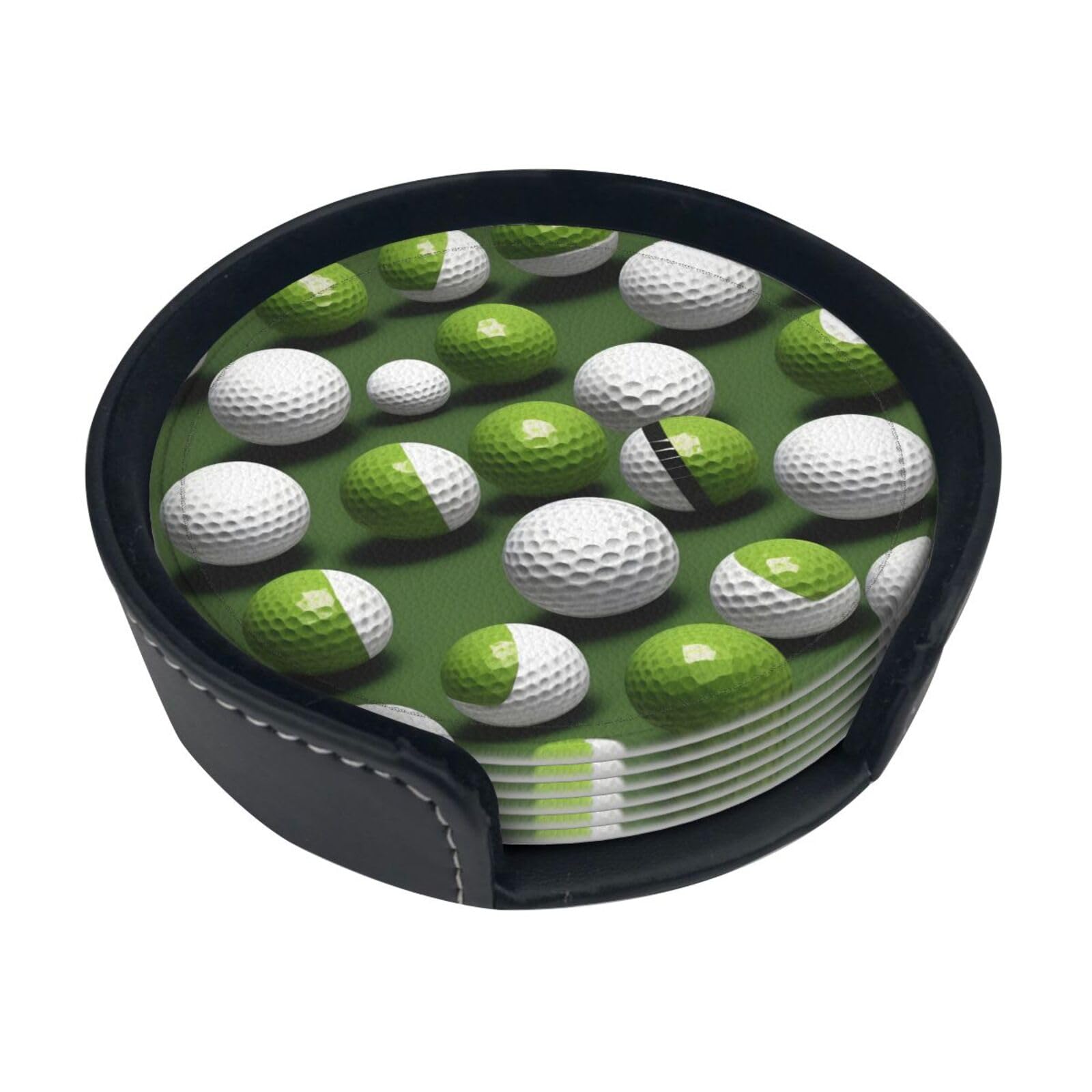 Dessous de verre de golf en polyuréthane imprimé haute définition set de 6