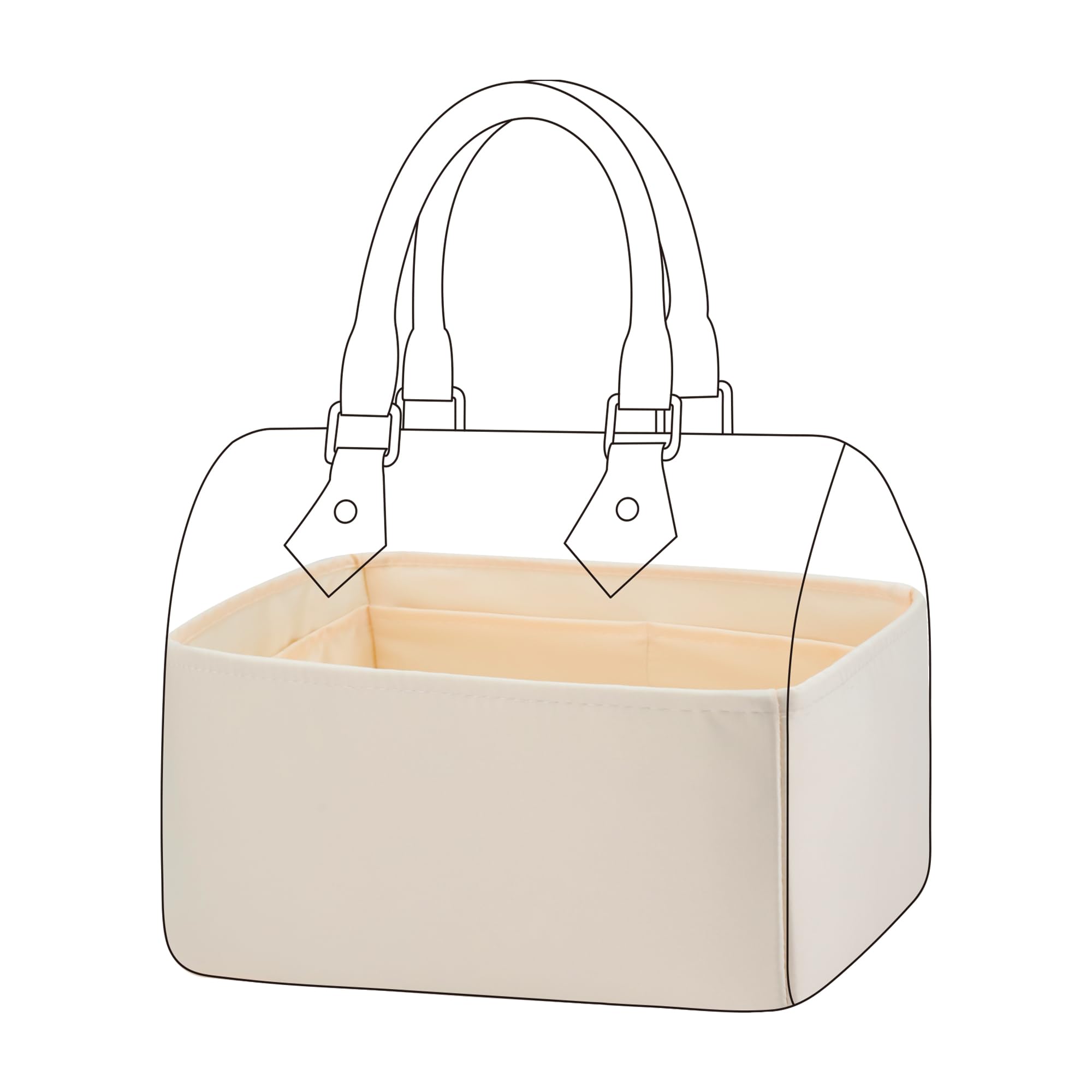 DGAZ Organizador de monedero de seda para bolsas LV Speedy 16/20/25/30/35/45, organizador de bolsas suave y sedoso, bolso de lujo y moldeador de bolsas (Craie, SP25)