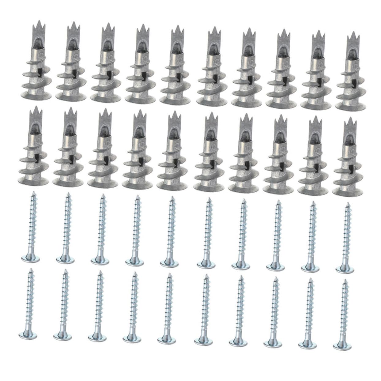 HAWILLOSCH 50pcs Wall Anchor Self-Drilling Fixing Screws for Solid and Durable Use