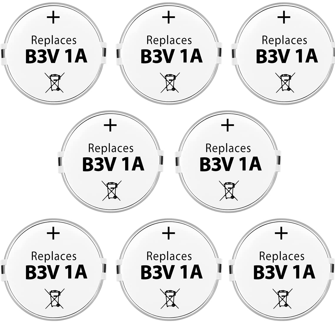 B3V 1A Replacement Battery High Capacity Compatible with High Tech Electronic Collars of MS-4 and MS-5 (8-Pack)