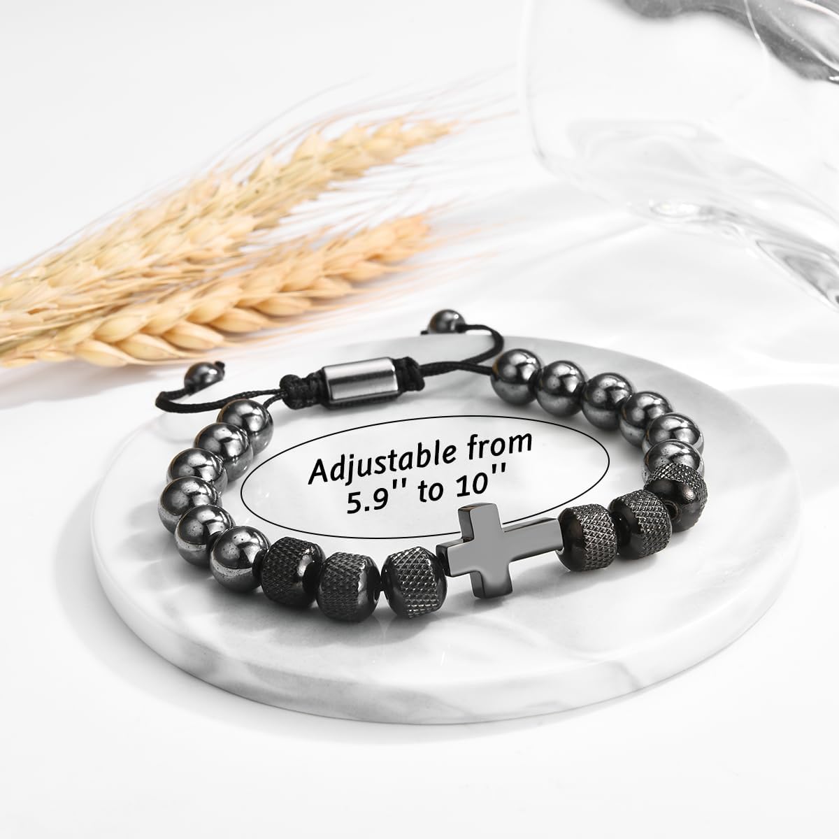 Leyung Religious Cross Bracelet for Boys Men, Easter Basket Stuffers for Teens Adults, Baptism Confirmation First Communion Christmas Christian Gifts for Teenage Boys