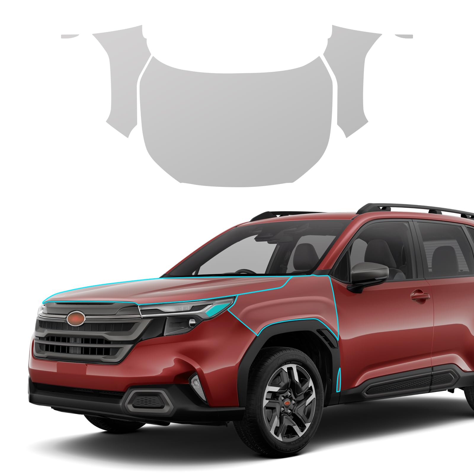 FDAIUN Precut Paint Protective Film for 2025-UP Subaru Forester 8.5 Mil TPU PPF Clear Car HD Scratch Exterior Accessories (Hood + Fender 5Pcs)