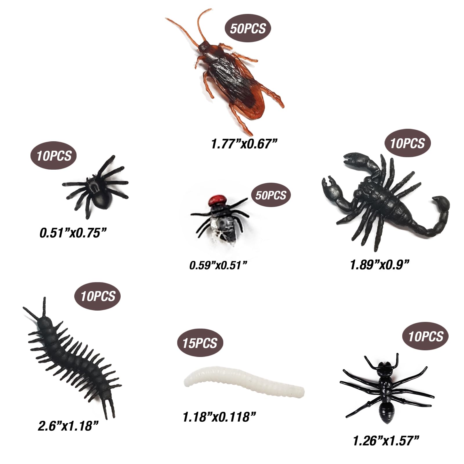 Snapklik.com : 155PCS Realistic Fake Bug Trick Toys Insects Halloween ...